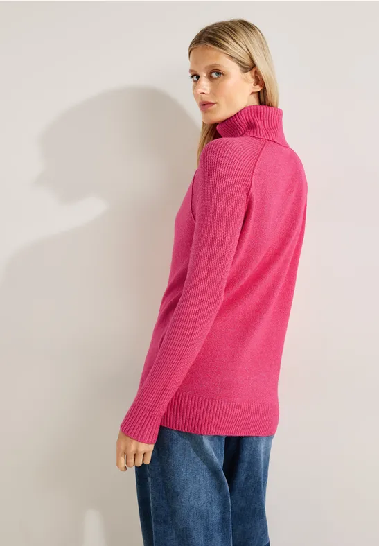 Rollkragen Pullover Damenpullover Pullover Damen Rot Kurz CECIL