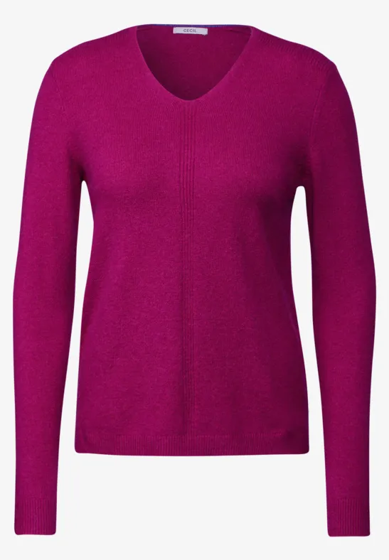 Jumper Pink Cecil Pullover V Ausschnitt CECIL Kuscheliger V-Neck