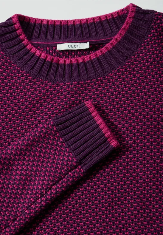 Pull Femme Tricot Fin Cecil - Col V Arrondi, Manches Longues, Mélange Coton Viscose Confortable