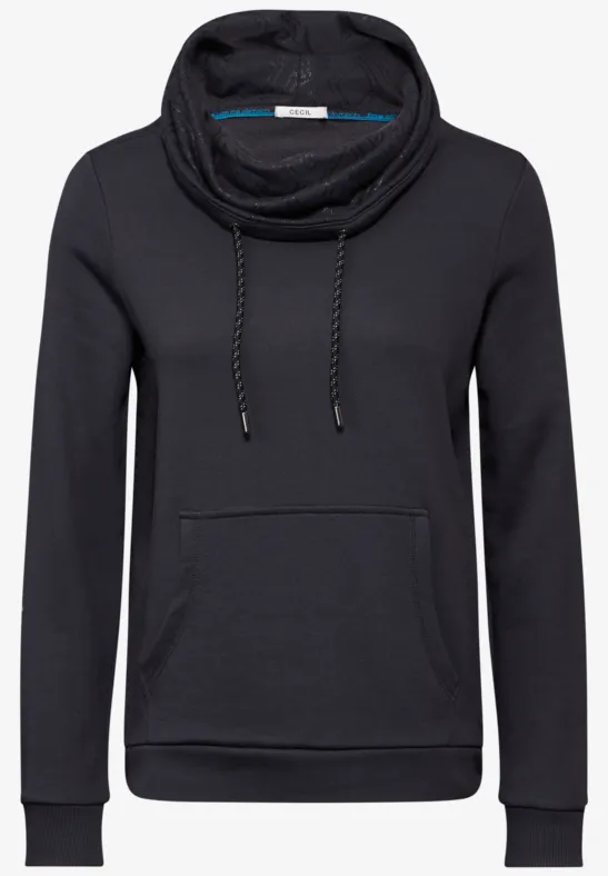 CECIL Sweatshirt mit Schalkragen für Damen in Grau CECIL