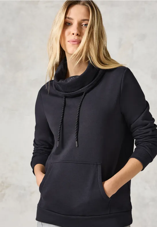 CECIL Sweatshirt mit Schalkragen für Damen in Grau CECIL