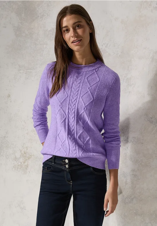Pull col rond, maille torsadée en coton Polo Ralph Lauren La Redoute