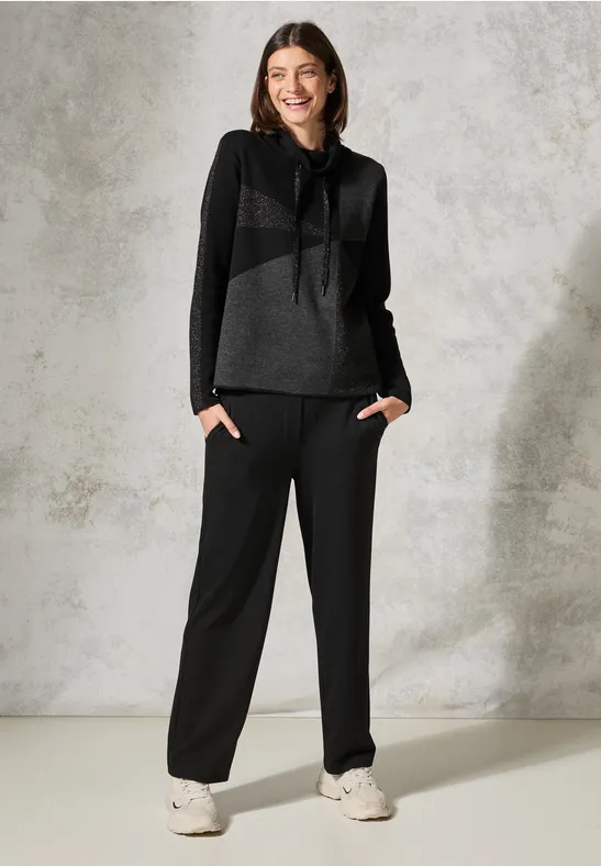 Cecil Damen Pullover Mit Glitzer-Details – Feinstrick Mit U-Boot-Ausschnitt Für Festliche Looks