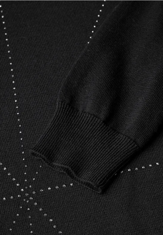 Cecil Damen Pullover Mit Glitzer-Details – Feinstrick Mit U-Boot-Ausschnitt Für Festliche Looks
