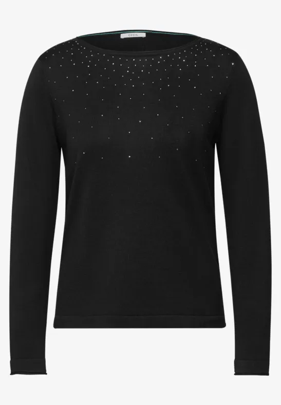 CECIL Pullover mit Glitzer-Details für Damen in Schwarz CECIL