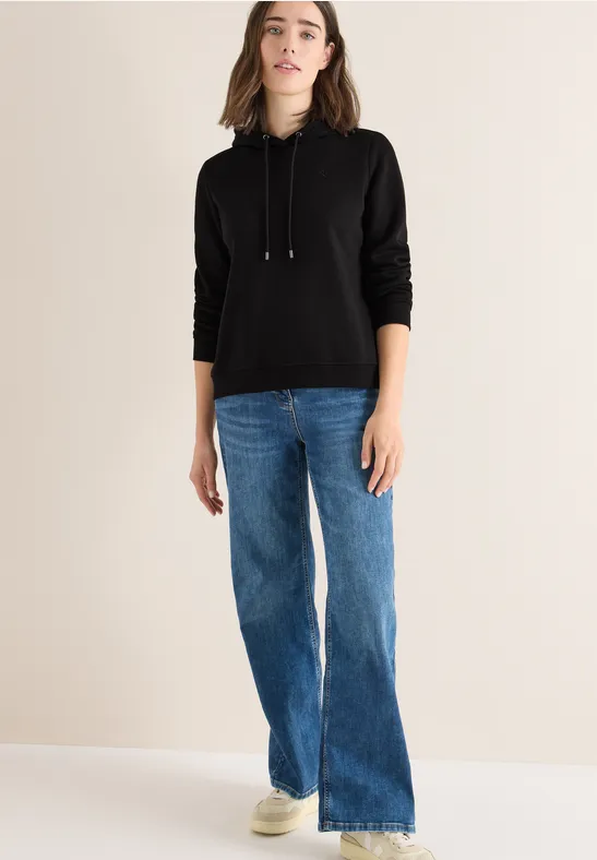 Damen 3015709 Kapuzen Sweatshirt, Schwarz, L