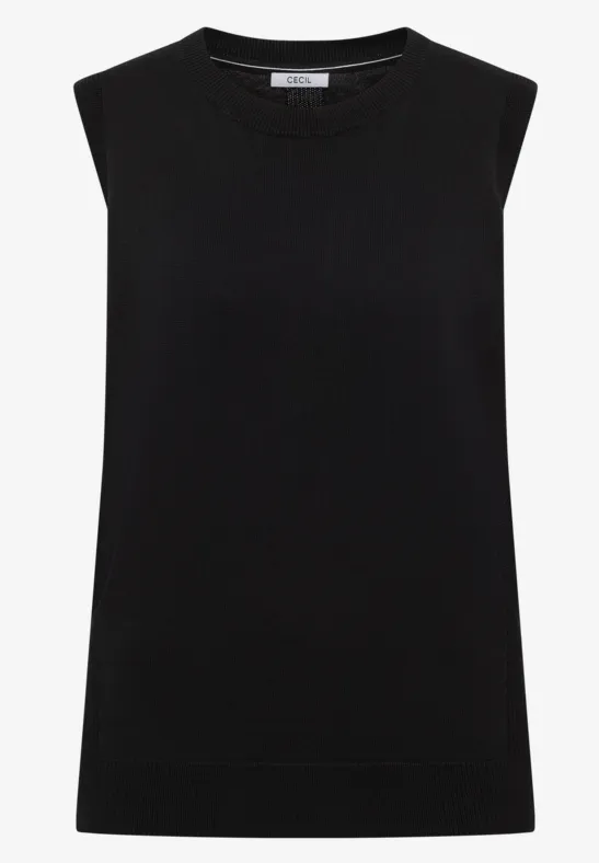Cecil Damen Pullunder Aus Rippstrick – Lässiger Strick Ohne Ärmel, Perfekt Zum Kombinieren Mit Blusen & Langarmshirts