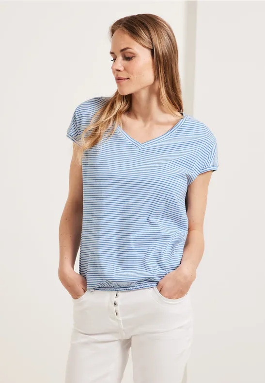 Casual gestreept shirt voor dames in Groen|Blauw