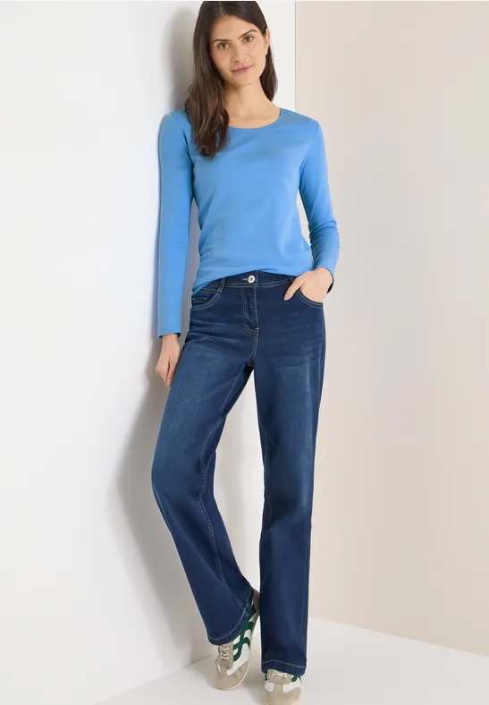CECIL Basic shirt met lange mouwen voor dames in Blauw - PIA | CECIL