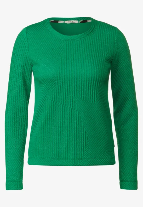 Cecil Damen Langarmshirt Aus Baumwolle – Lässiges Basic Mit Washed-Optik