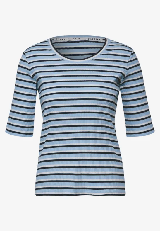 Eco-Friendly Marine-t-shirt DAMES Navy - Wit