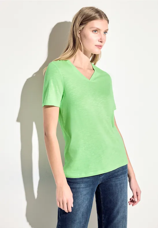 V Hals T Shirt Groen K3028 Heren Biokatoen V Hals T-shirt