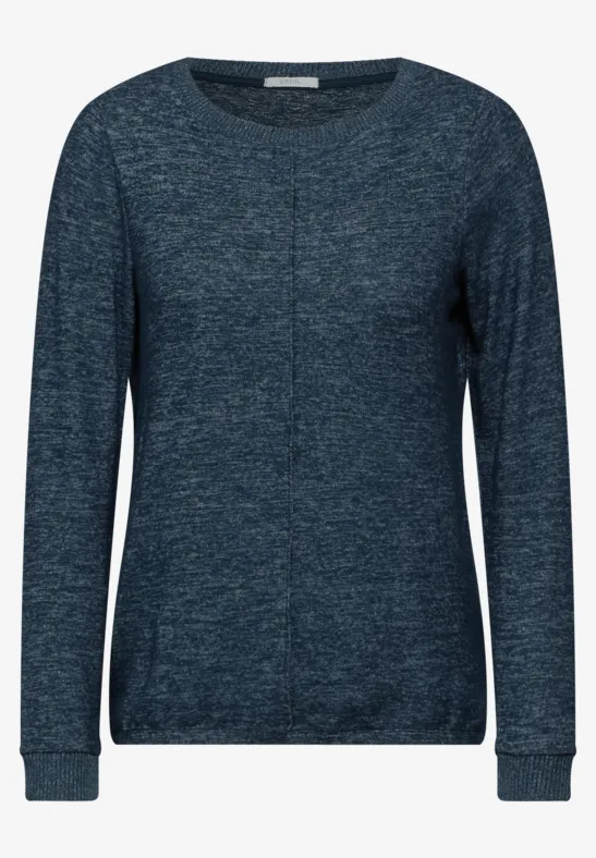 Cosy gemêleerd shirt met lange mouwen Cosy gemêleerd shirt met lange mouwen