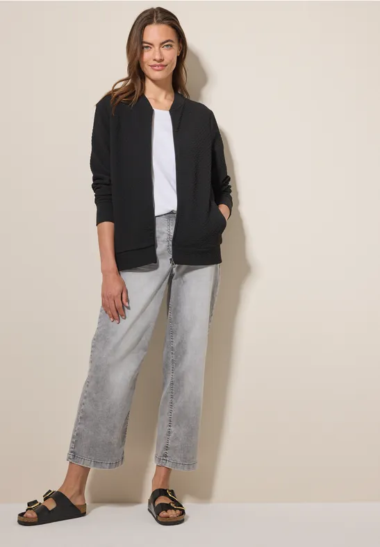 Cecil Damen Strickjacke Mit 3D-Struktur – Lässige Jacke Mit Stehkragen Und Reißverschluss