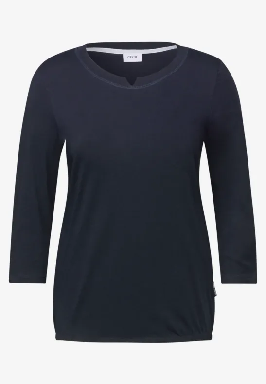 Jersey Shirt im Tunika-Look für Damen in Weiß