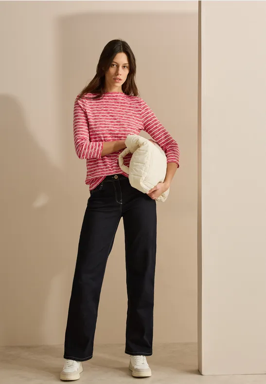 Camicia Donna Cecil B322756 – Melange A Righe Con Scollo A Barchetta E Maniche 3/4 – Mix Cotone Elasticizzato - 6