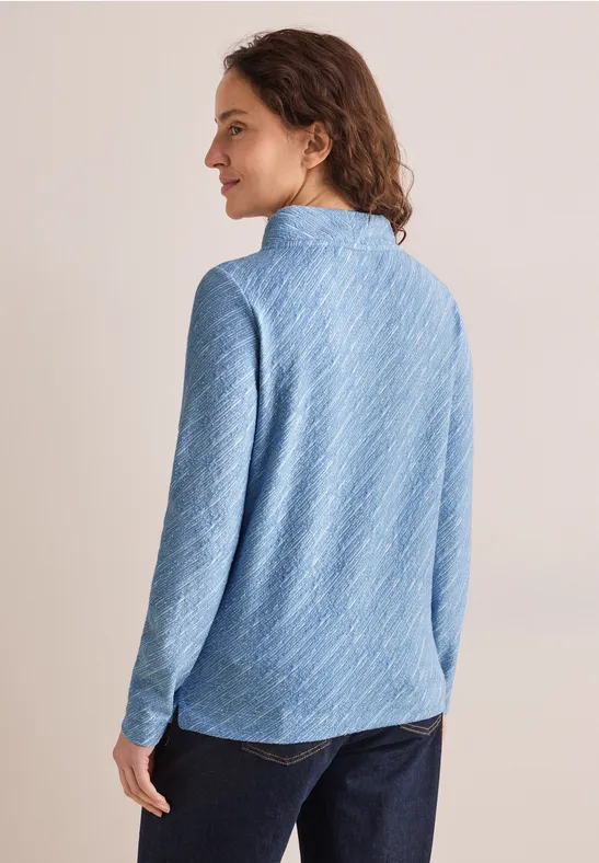 Shirt met geribbelde structuur voor dames in Paars
