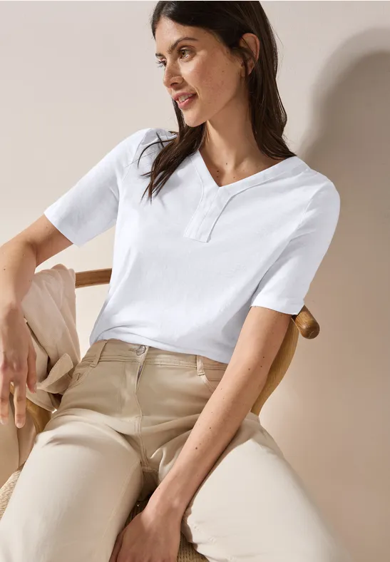 T-Shirt Im Burn Out Look Für Damen In Rot