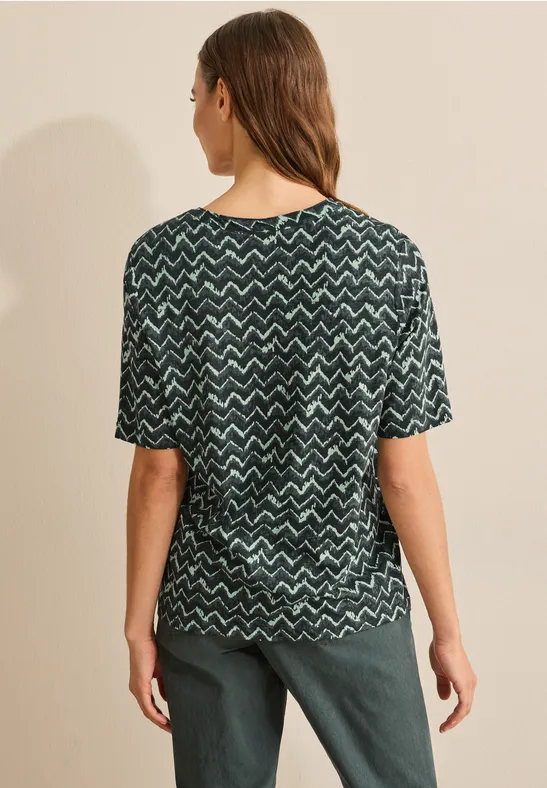 Cecil Check TOS T-Shirt à Carreaux Mélangé Femme