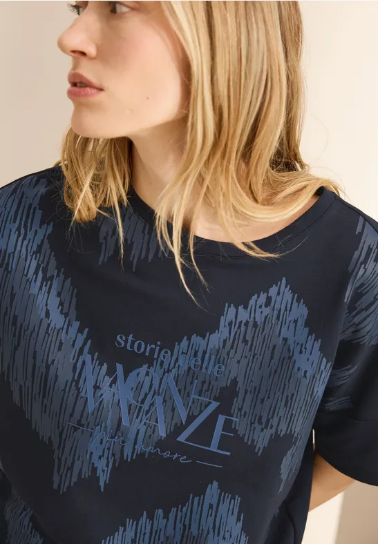T-shirt Femme Cencil à Motif Wording Discret - Col Rond, Manches Courtes, 100% Coton