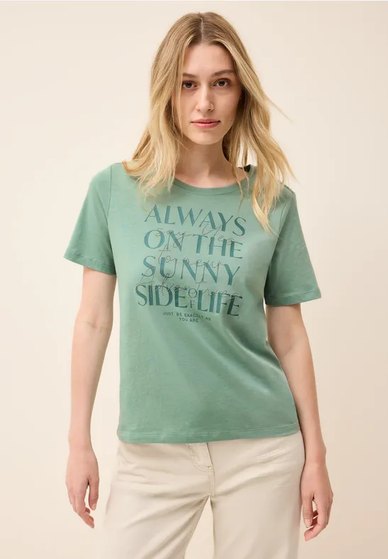 Cecil Maglietta Donna In Cotone Con Scritta - Cheeky Green, Taglia XXL - 2