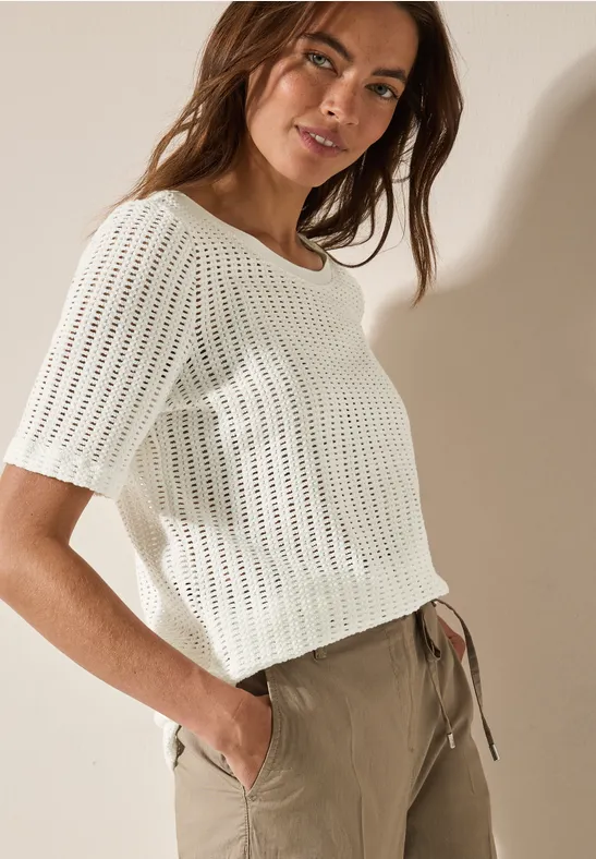 Top met onopvallende print voor dames in Groen
