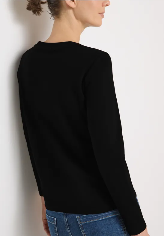 T-Shirt Basique Femme à Manches Longues Et Col Rond - Cencil - Lot De 1 - Couleur Unie, Essentiel De La Garde-robe - 10