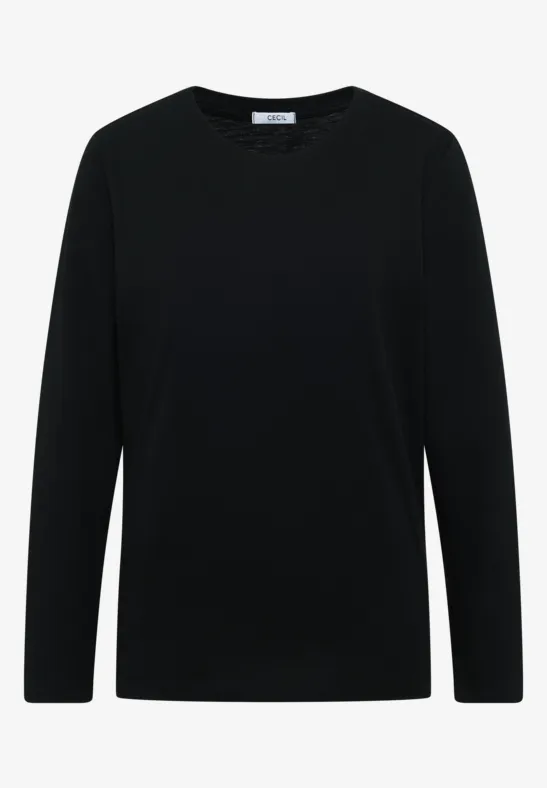 Cecil IN UNIFARBE - T-shirt Basique - Schwarz/noir