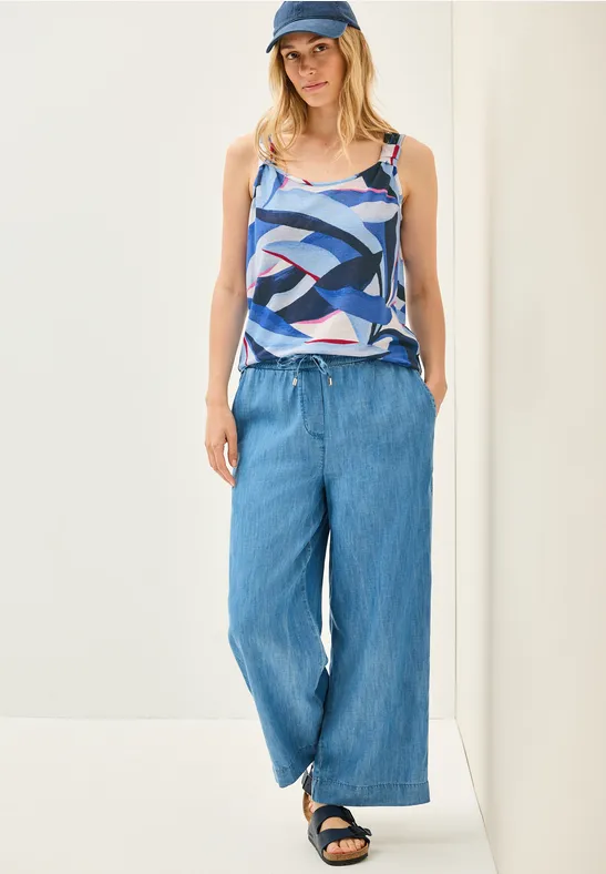 Top in gebreide look voor dames in Wit