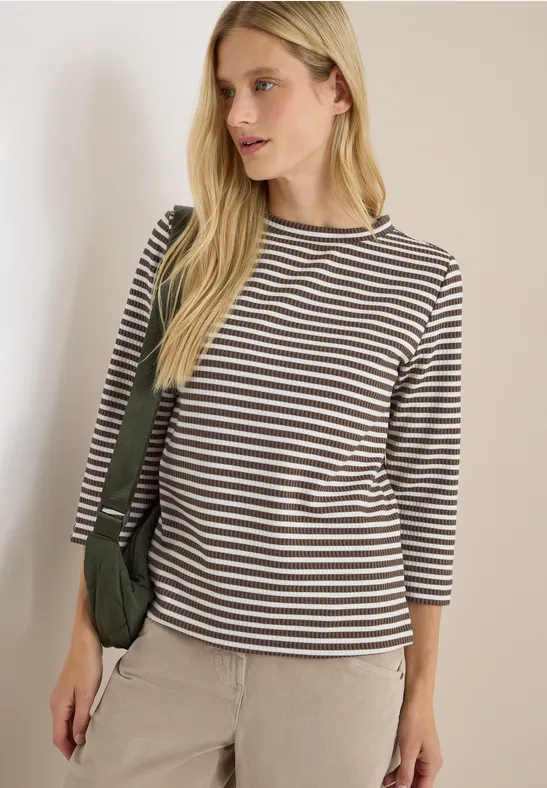 Cecil B323537 Women's Striped Structure Shirt (1-Pack), Deep Pastel