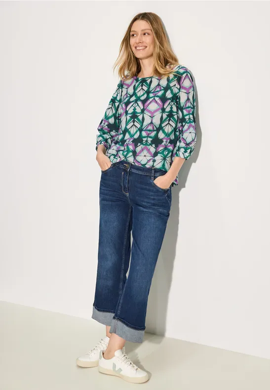 Cecil Blouse Femme Chambray – Chemisier Léger En Coton Pur, Manches 3/4, Coupe Classique