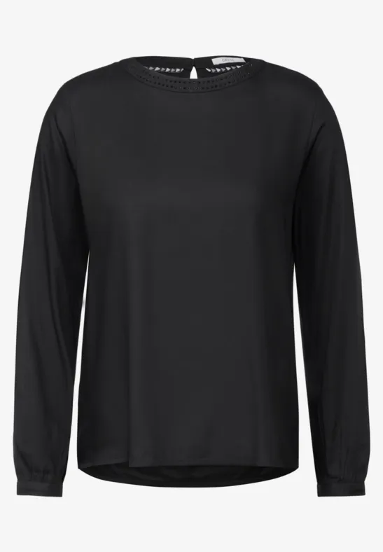 Chemise Femme Cecil à Grand Col – Coupe Décontractée, Ourlet élastique – En Modal élastique – Manches Longues – Taille M
