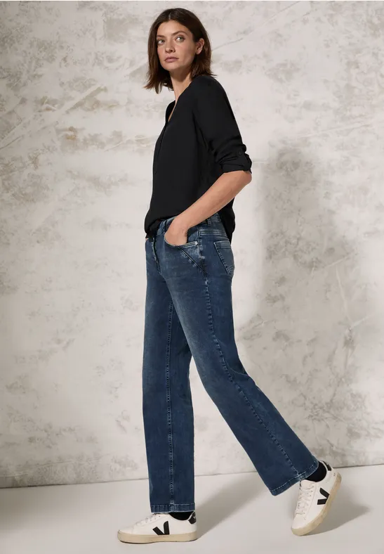 Sunday | Dames blouson bloemen staalblauw - Blauw mode