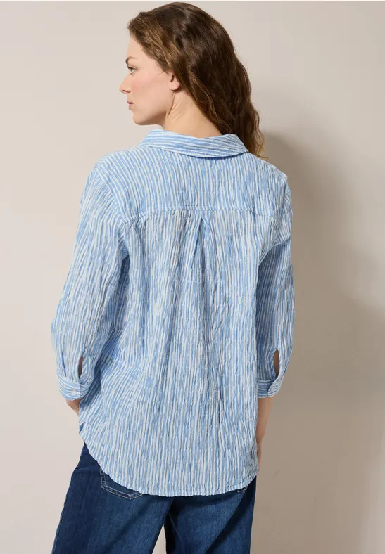 CECIL Gestreepte seersucker blouse voor dames in Blauw CECIL