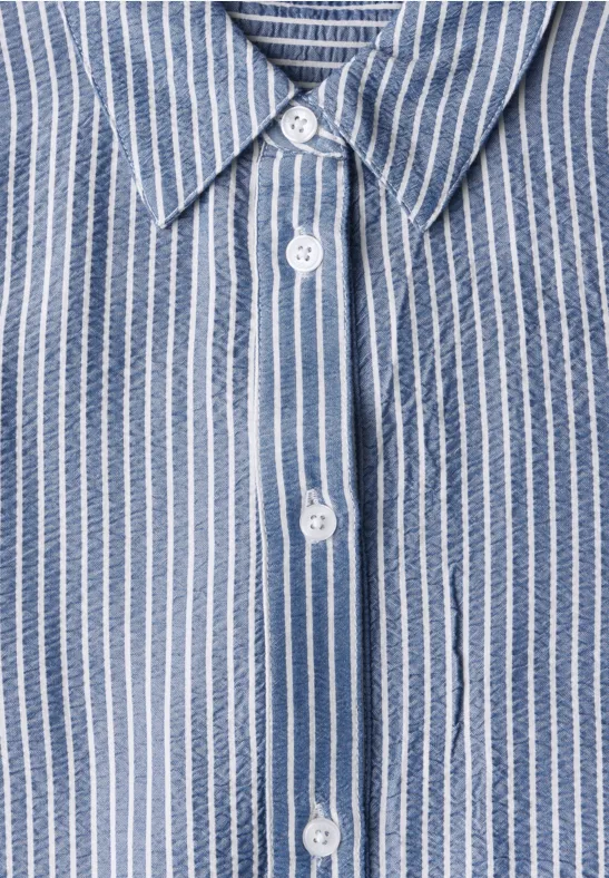 Cecil Damen Bluse B344671 – Gestreift, Kurzarm, Bügelfrei, Mit Seitenschlitzen