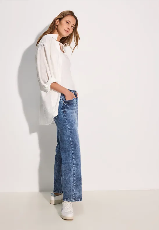 Cecil Damen Jeans Loose Fit – Bequeme Weitbeinjeans Mit Hoher Taille