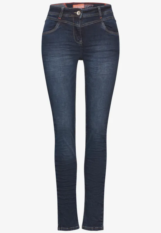 Cecil Damesjeans in slim fit, blauw (light blue wash), 28W / 32L