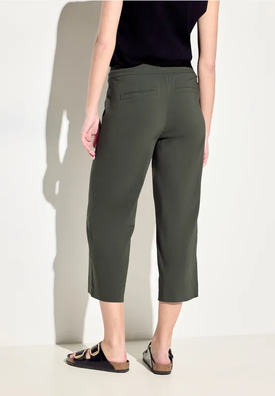 CECIL Damen Culotte Hose - Hohe Taille, Weite Beine & Tunnelzug | Bequeme Freizeithose Für Frauen