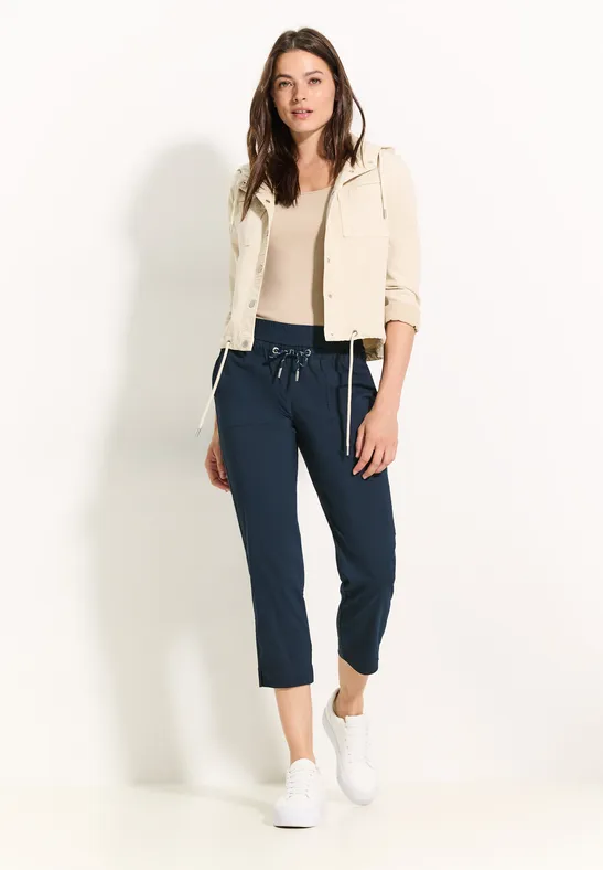 CECIL Casual Fit Broek met Coating Scarlett - Silver Metallic | - Cotton Blues