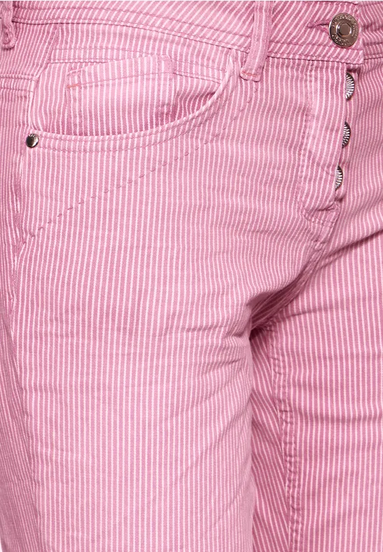 CECIL Damen 7/8 Leinenhose 'Neele' – Lässige Culotte Mit Streifen, Hoher Taille & Gummibund Für Den Sommer