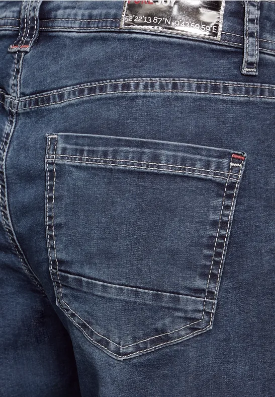 Cecil Dames Jeans, Mid Blue Used Wash, 32 Cecil Dames Jeans, Mid Blue Used Wash, 32