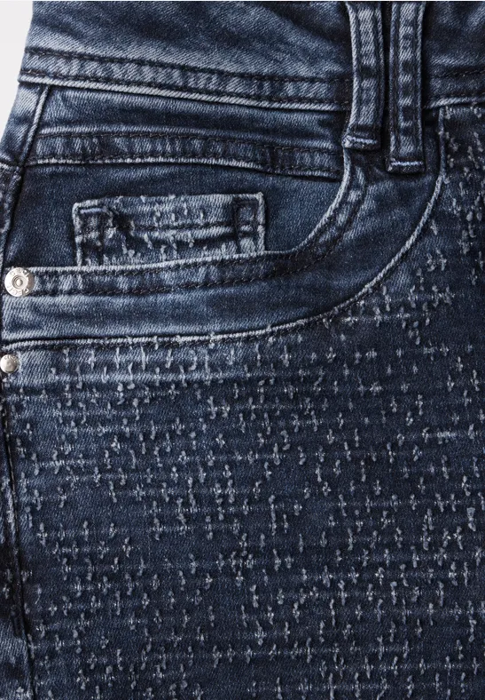 Cecil Damen Jeans Mit Bouclé-Detail - Casual Fit S Produktbild-Vorschau 6