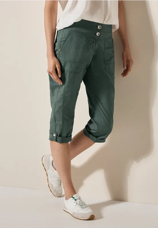 Cecil Damen 3/4 Plissee Hose – Lockere Culotte Mit Hoher Taille & Weiten Beinen