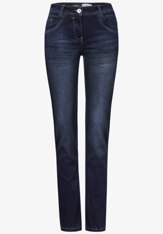 Dámské džíny Cecil Scarlett Straight Leg – mid blue - Móda & Prádlo