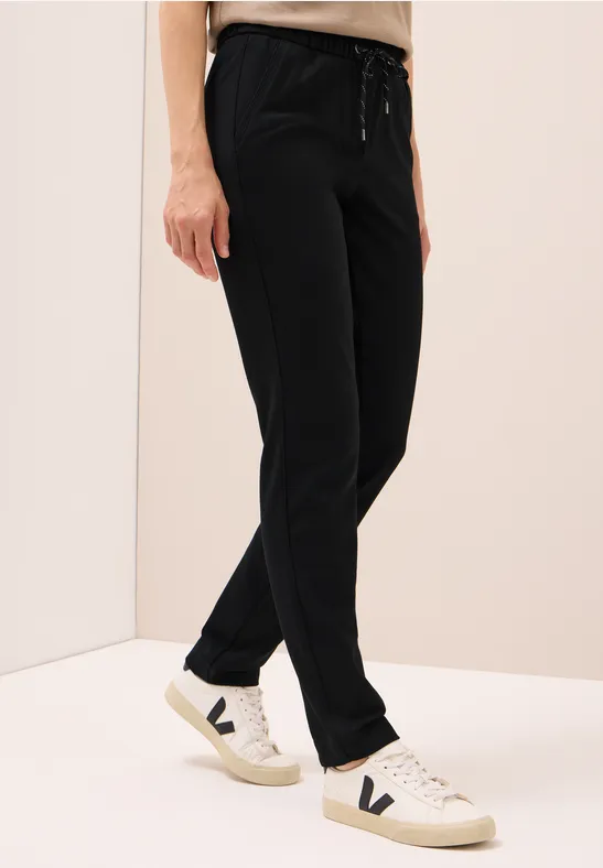 Pantalon Décontracté Femme Noir Taille 10 – Longueur 3/4 – Avec Poches – Occasion Très Bon État