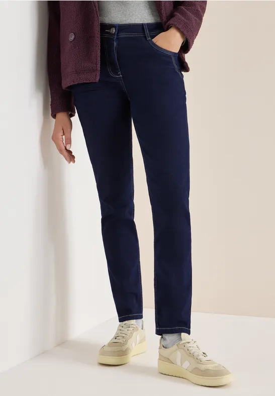 Rinsed Straight Leg Jeans für Damen in Blau