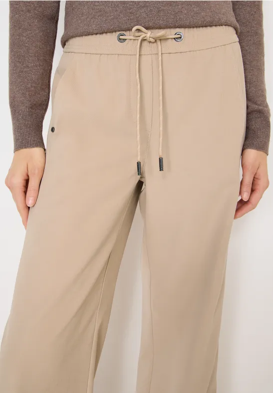 Cecil Damen Wide Leg Hose – Strong Khaki, High Waist, Größe XL / 30L