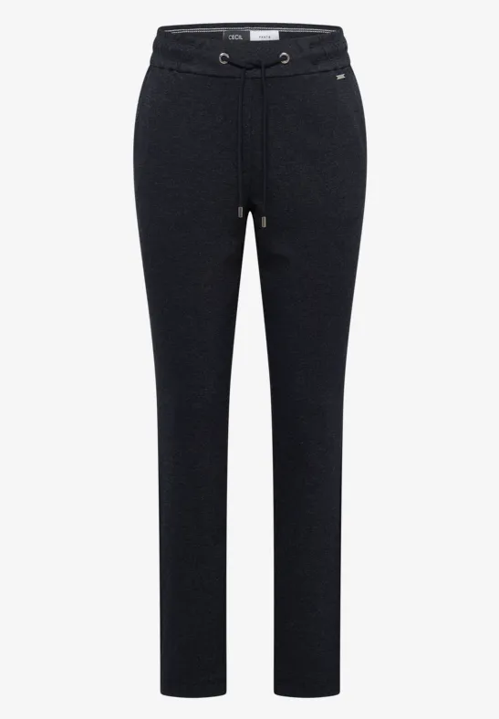 Pantalon Femme Cecil à Jambes Larges Scintillant – Taille Haute, élastique, Poches Latérales, Coupe Ample