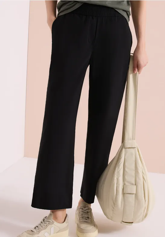 Zwarte Broek Mode Zomer Dames Wijde pijpen Losse High-waisted