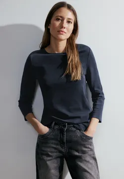 T-Shirt Femme Manches 3/4 - Col Rond, Coton Décontracté - Haut Basique Confortable
